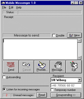 Screenshot of Mobile Messenger 1.0